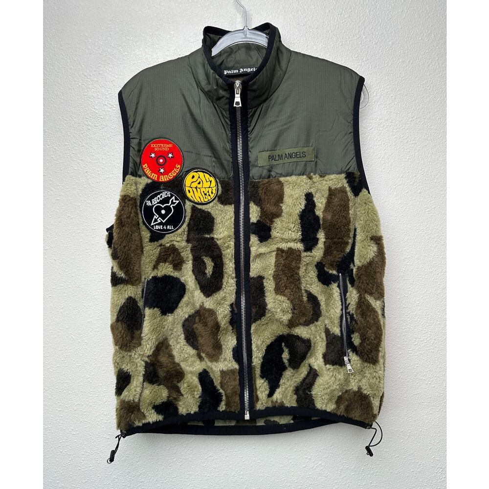 NWOT Palm Angels Records Pile Military Camo Vest Green Men’s L